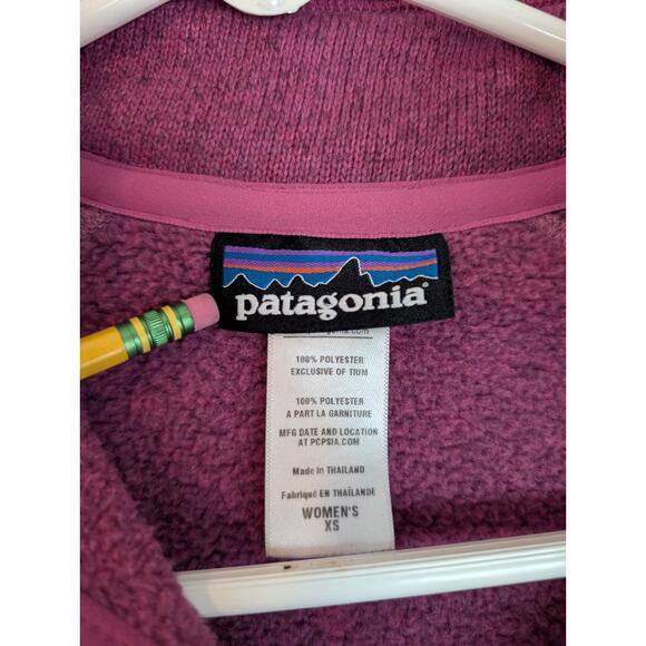 Patagonia Womens Better Sweater 1/4 Zip Pullover Jacket Magenta Sz XS - Picture 4 of 7